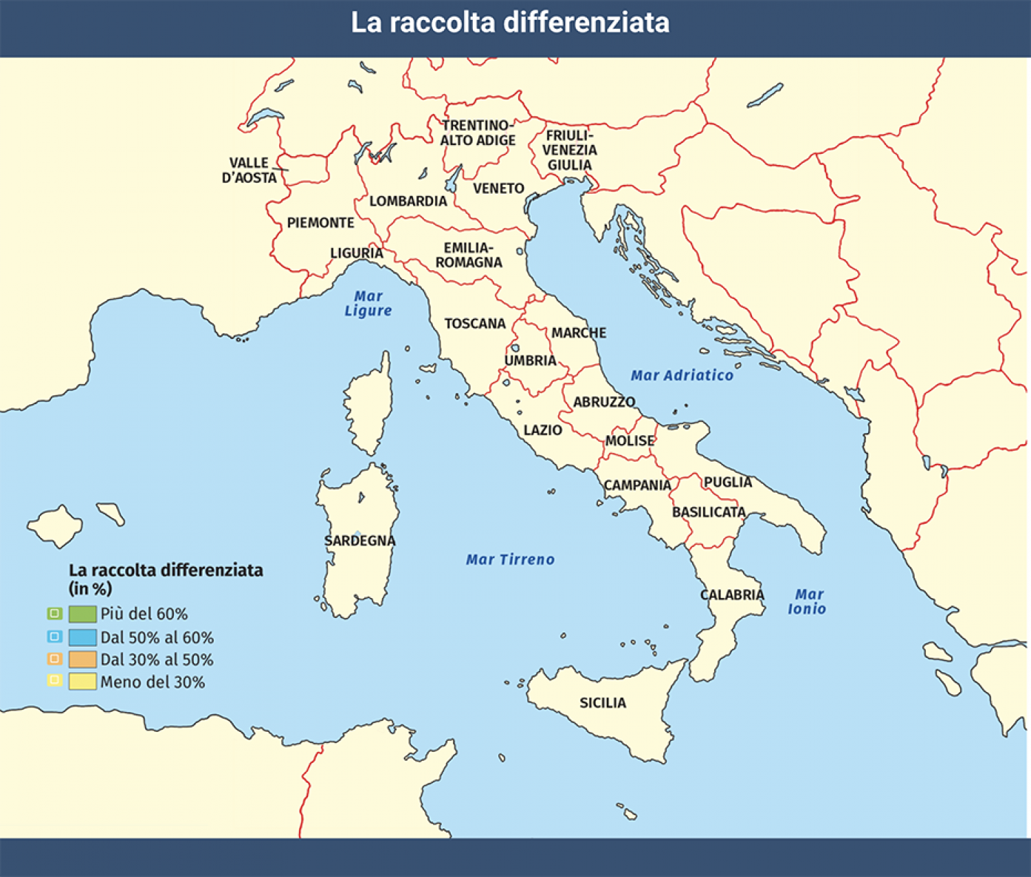 La raccolta differenziata in Italia